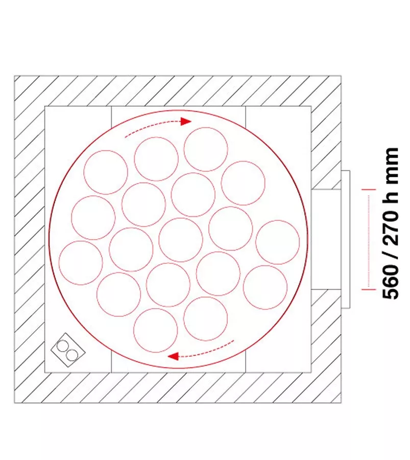 Gas Pizzaofen Pavesi PVP 150 | Backfläche rotierend | 14 bis 18 Pizzen | B1900 x T1950 x H1900 mm